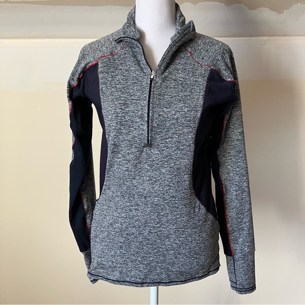 Athleta Running Wild Half Zip Heather Gray Lightweight Pullover size XS - Picture 2 of 8